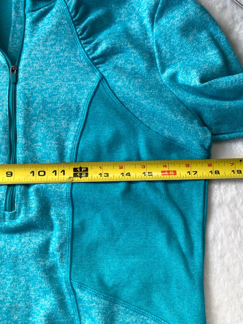 Athleta Space Dye Half-Zip Performance Pullover Size Medium Turquoise - Picture 3 of 8